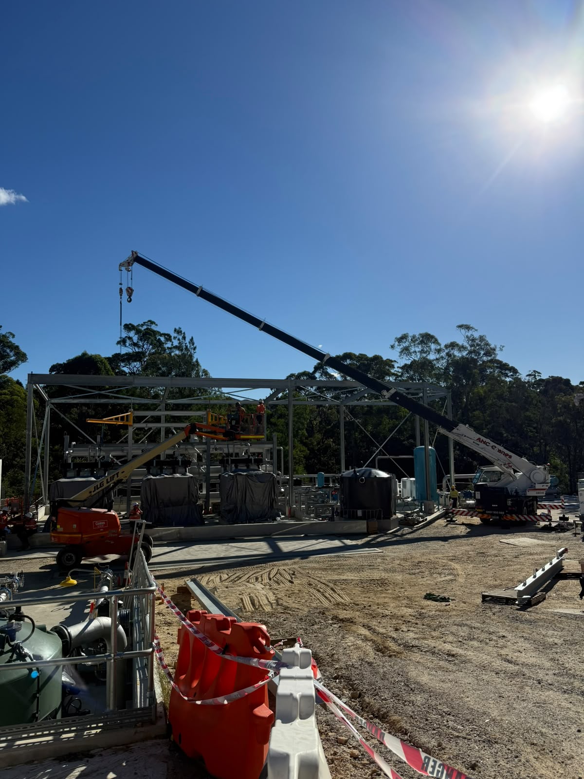 ANC Cranes mobile crane at a Sydney Water treatment plant project